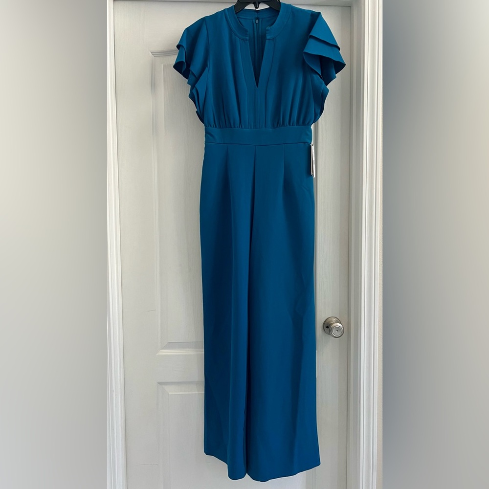 Julia Jordan Elegant Teal Jumpsuit with pockets